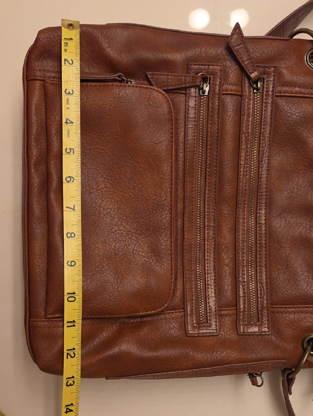 Bueno Brown Vegan Leather Crossbody Bag for Women, Excellent Like New Condition - Picture 12 of 16